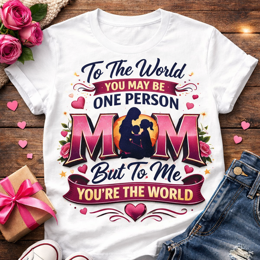Mom “You’re My World” Custom Photo T-Shirt