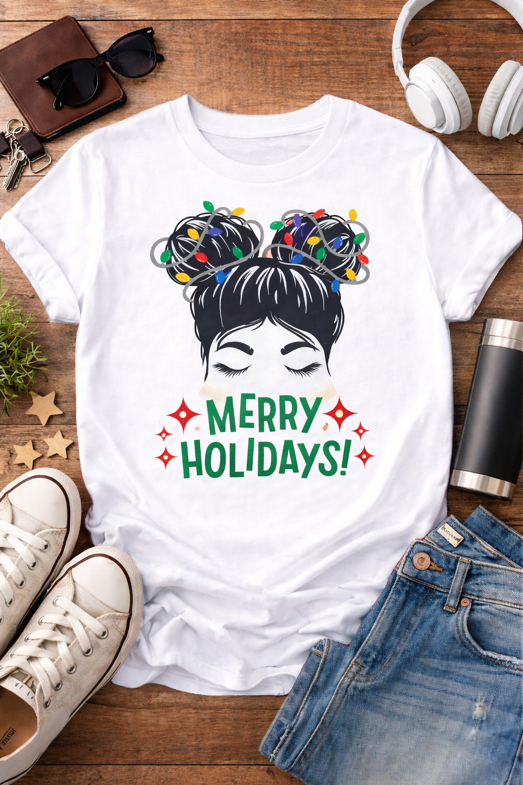 Messy Bun Merry Tee