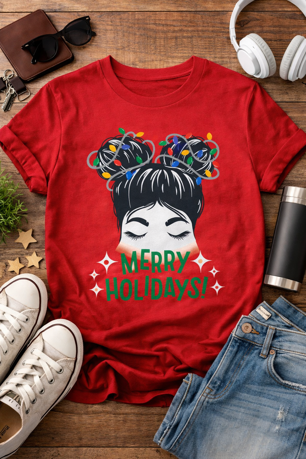 Messy Bun Merry Tee