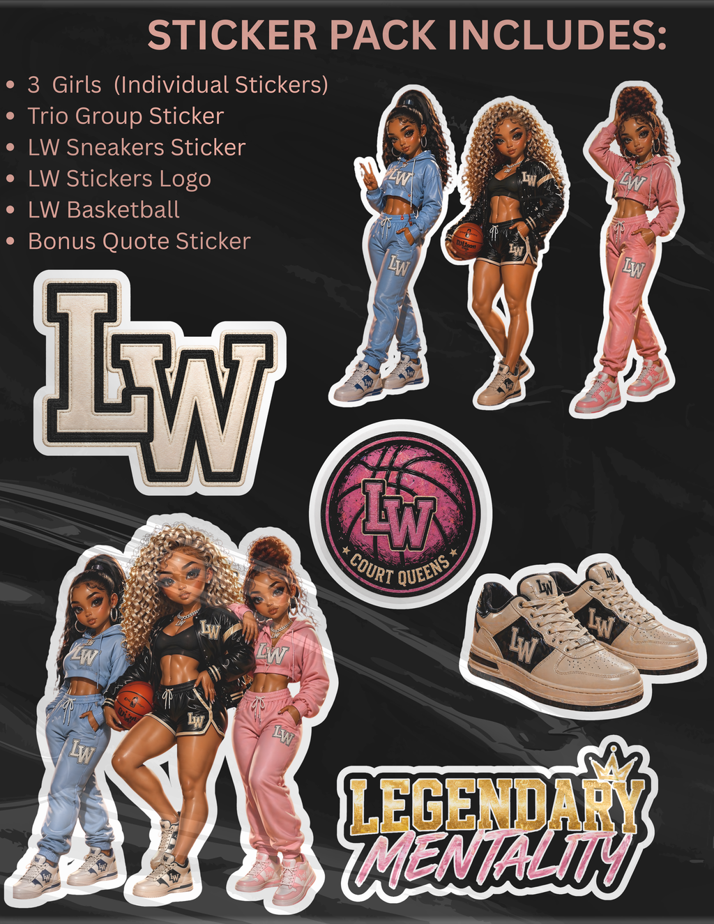 LW Court Queens Digital Sticker Pack Vol. 1