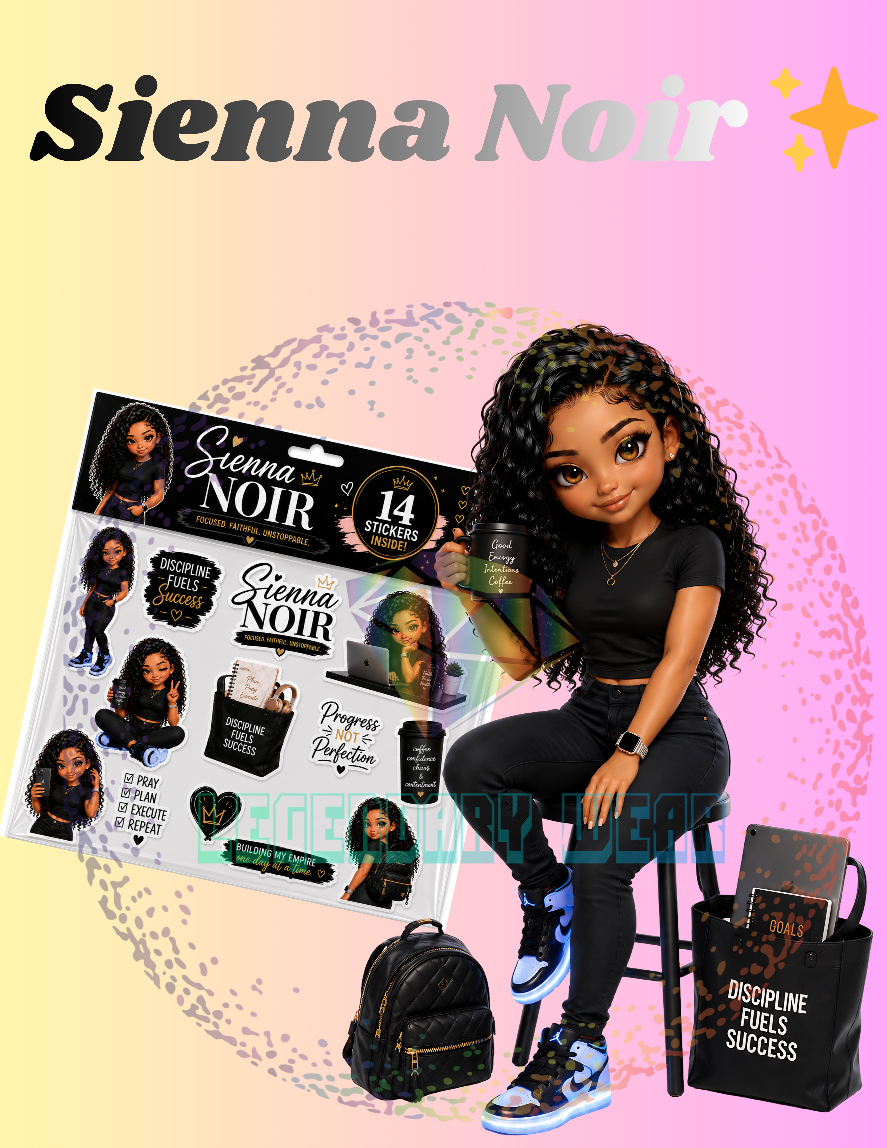 Sienna Noir Digital Stickers Pack